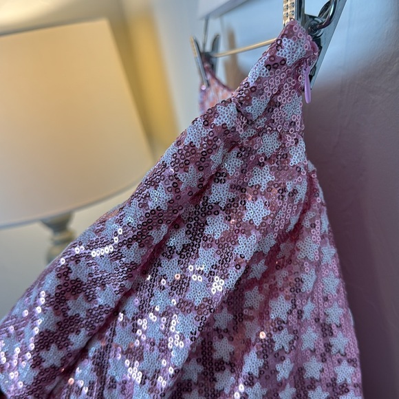 Queen of Sparkles Pink Sequin Star Midi Skirt - Picture 3 of 4
